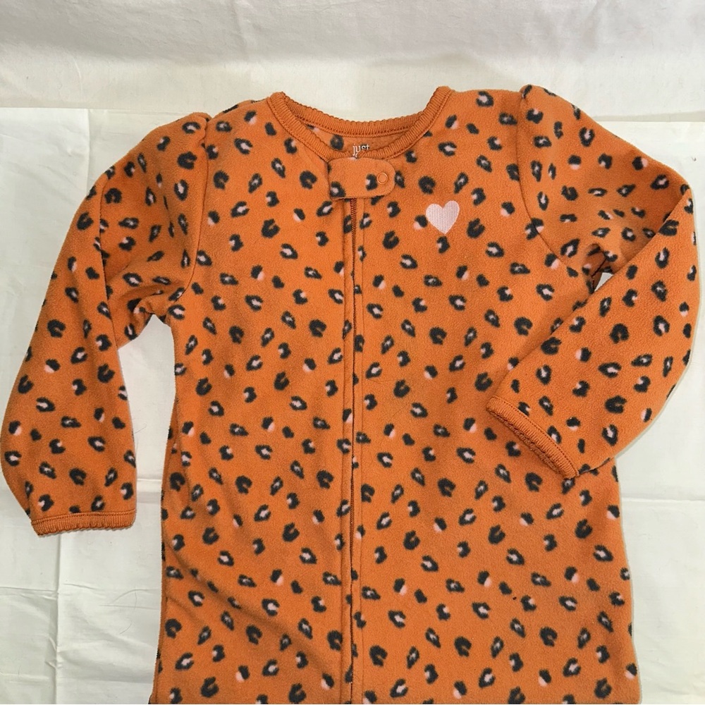 Adorable Orange Footie w/ Jaguar Spots (2T)